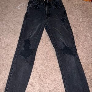 Mom jeans with flare on the ends